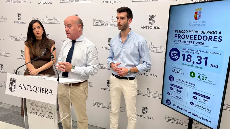 El Ayuntamiento de Antequera reduce su periodo medio de pago a proveedores a 18,31 días