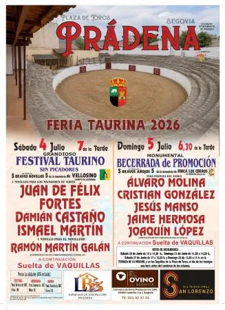 Prádena anuncia su tradicional Feria Taurina para 2026