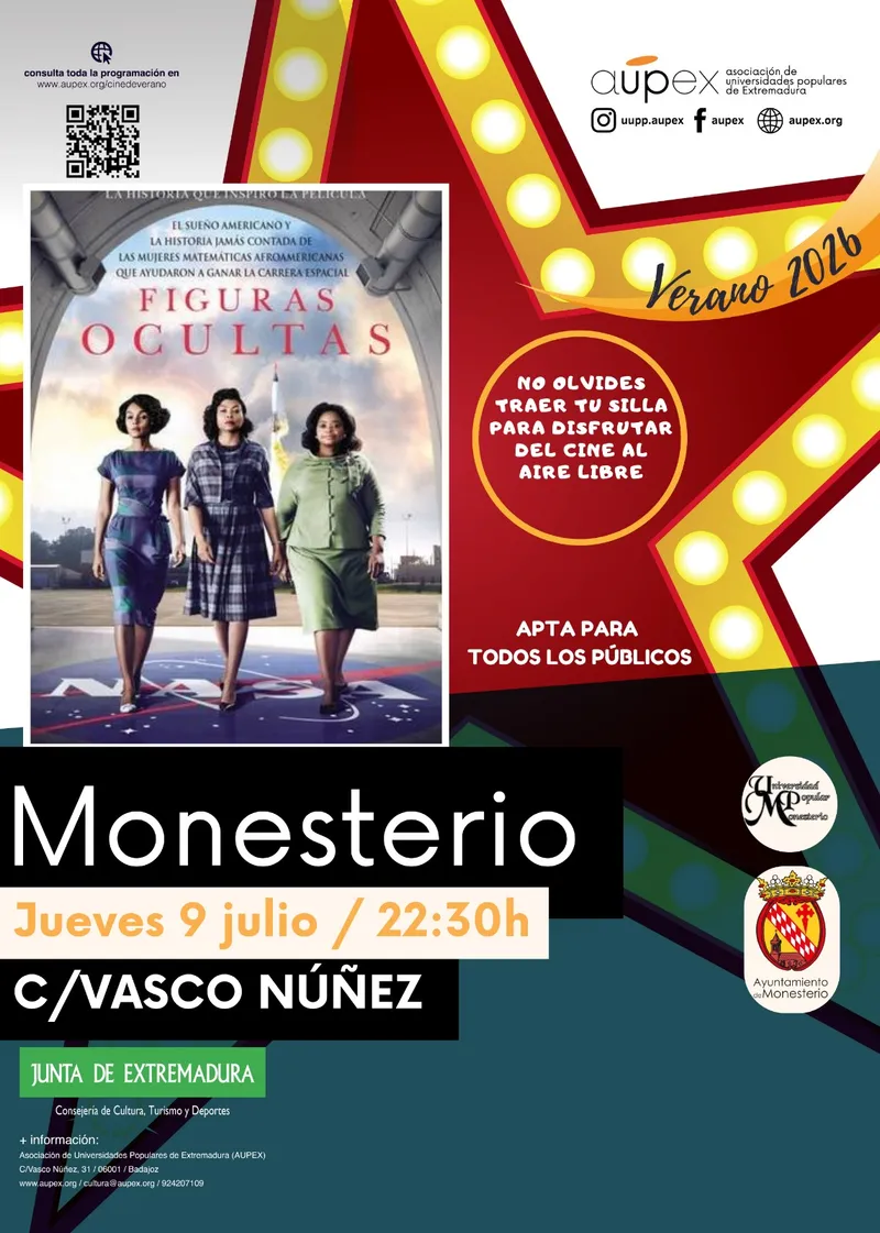 Monesterio proyectará 'Figuras Ocultas' dentro de su ciclo de cine de verano