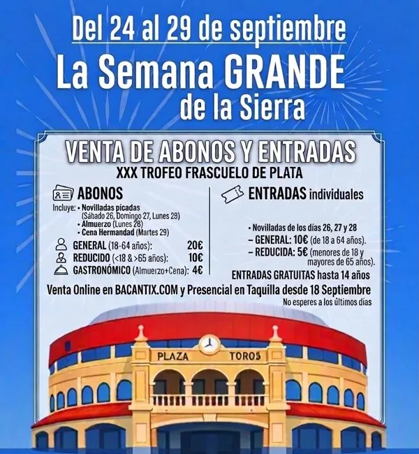 Moralzarzal abre la venta de abonos y entradas para sus Fiestas Patronales y Feria Taurina 2026