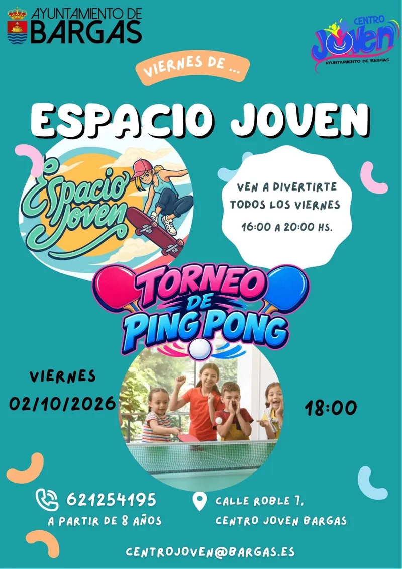 El Centro Joven de Bargas organiza un torneo de ping-pong para el 2 de octubre