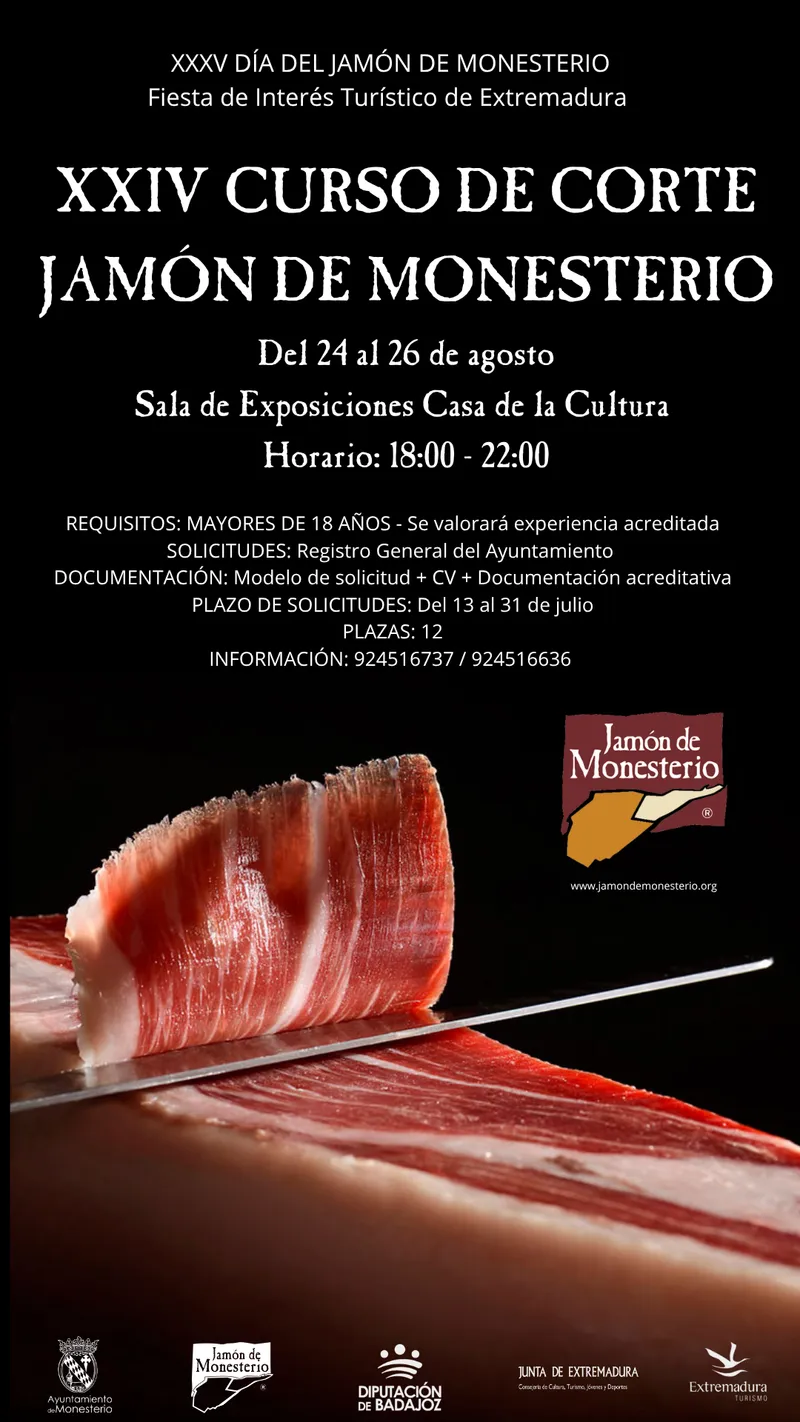 XXIV Curso de Corte de Jamón en Monesterio: Plazo de inscripción abierto