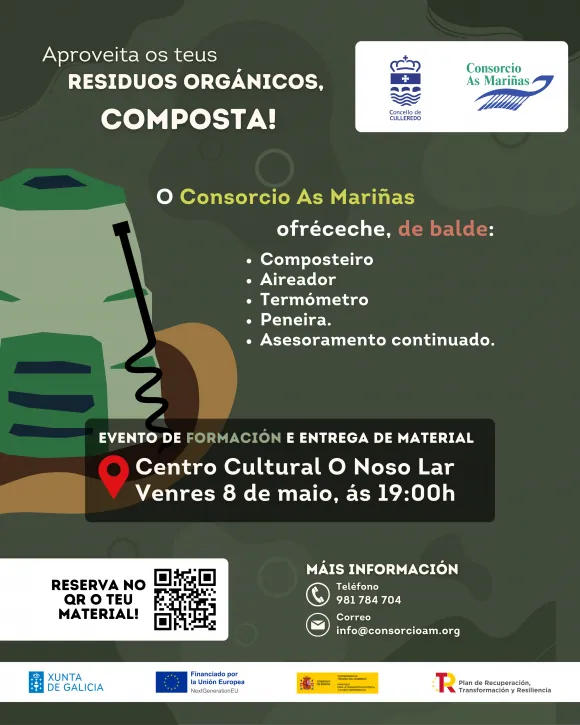 Culleredo reparte compostadores y formación para el compostaje doméstico el 8 de mayo