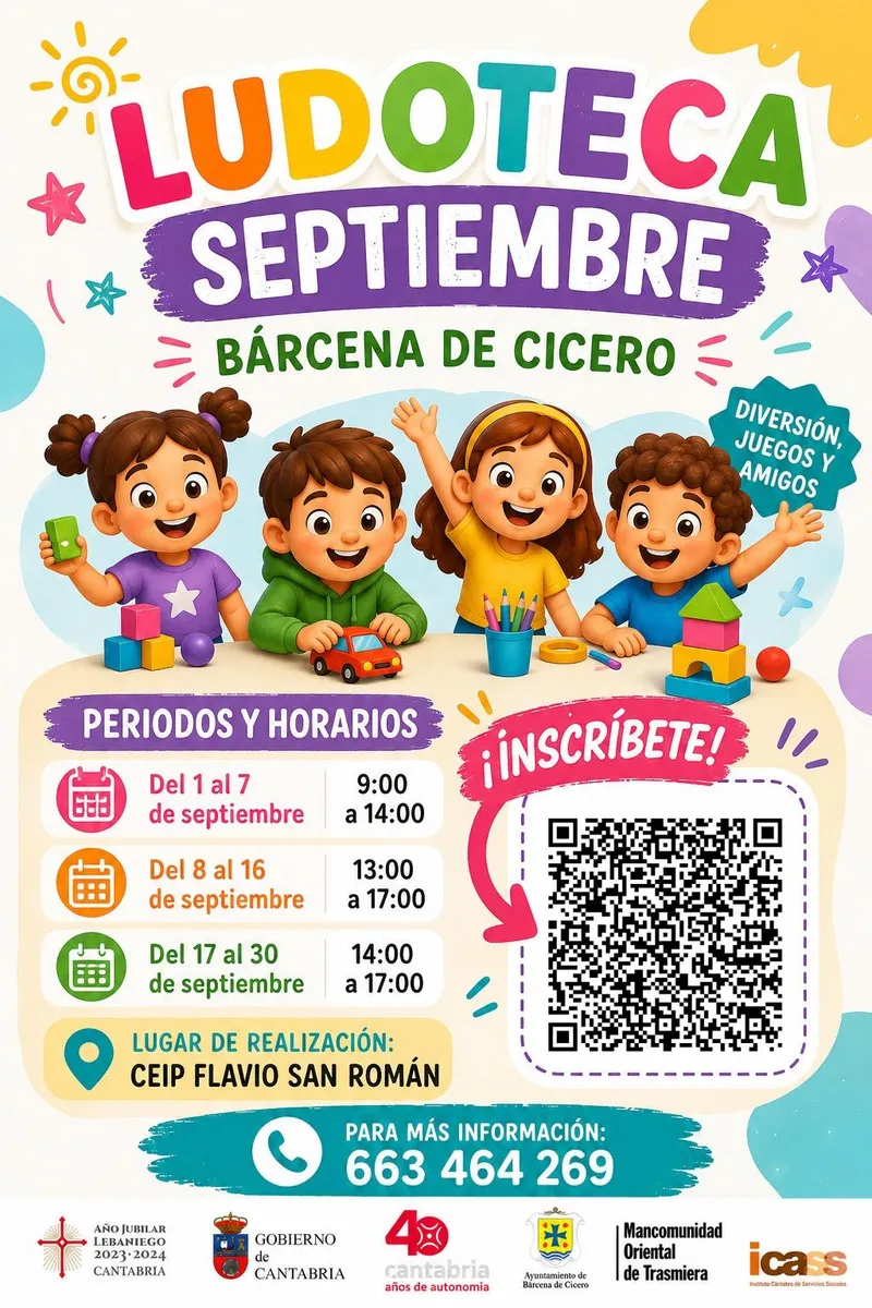 Bárcena de Cicero abre inscripciones para la Ludoteca de Septiembre