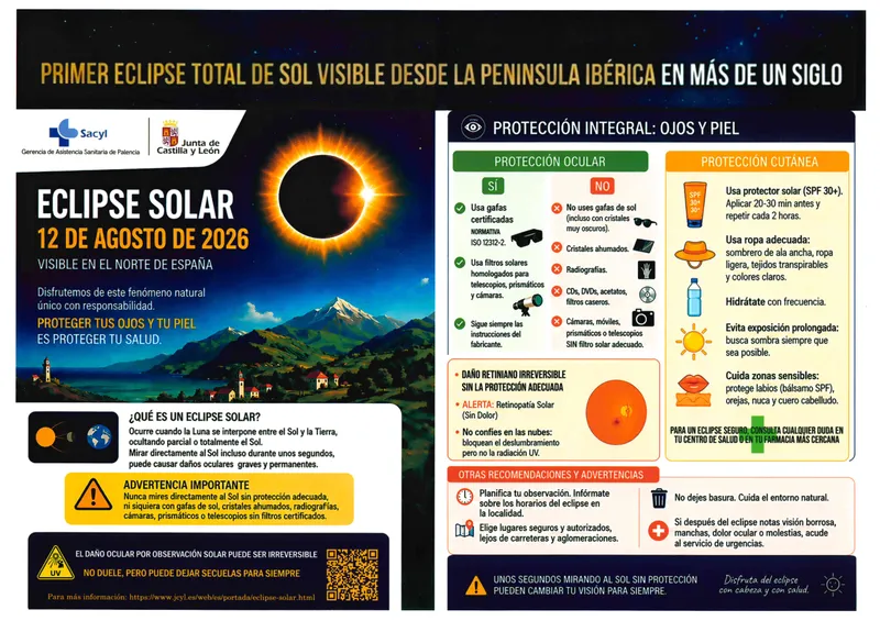 El eclipse solar de 2026 será visible desde Santibáñez de la Peña