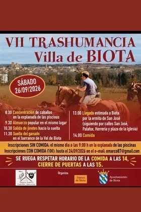 Biota celebra la VII Trashumancia con un programa de actividades el 26 de septiembre