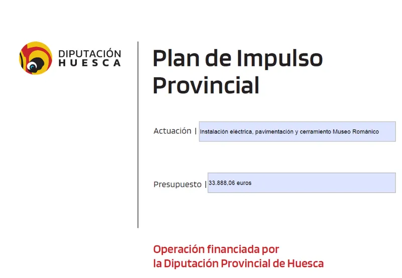 La Diputación Provincial de Huesca financia la mejora del Museo Románico de Villanova