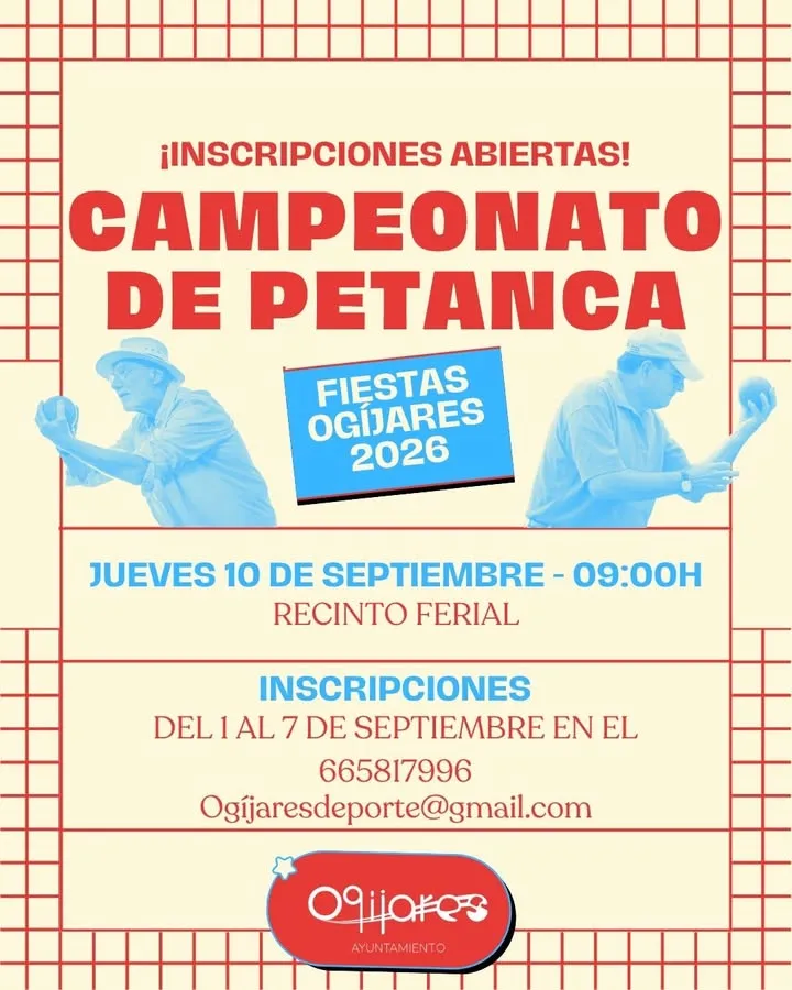 Ogíjares celebra su Torneo Local de Petanca 2026 con inscripciones abiertas