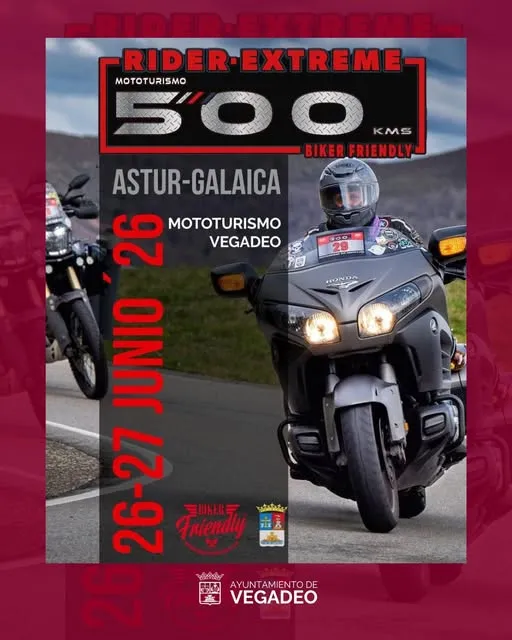 Vegadeo acoge la Rider Extreme 500 BF, un desafío mototurístico de 500 km