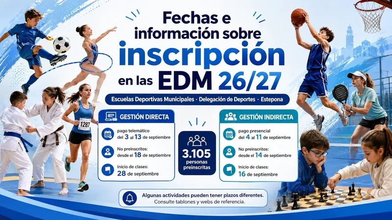 Estepona abre el plazo de pago para las Escuelas Deportivas Municipales 2026/27