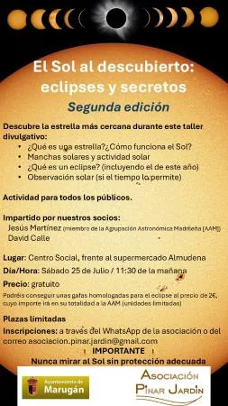 Marugán acoge un taller sobre el Sol y el eclipse el 25 de julio