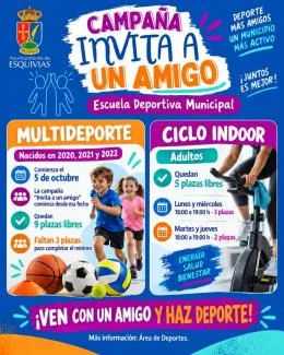 Esquivias lanza la campaña 'Invita a un amigo' para potenciar el Ciclo Indoor y Multideporte
