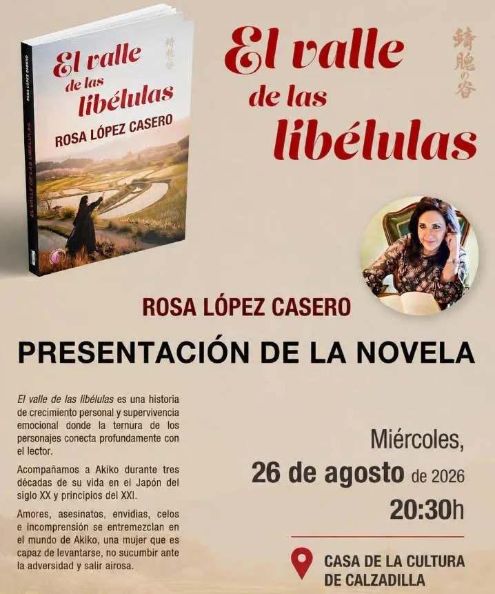 Calzadilla acoge la presentación de la novela 'El valle de las libélulas'