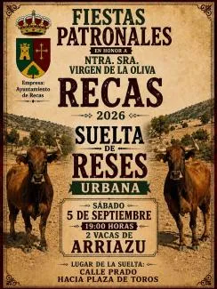 Recas anuncia los carteles de sus Fiestas Patronales 2026 con festejos taurinos