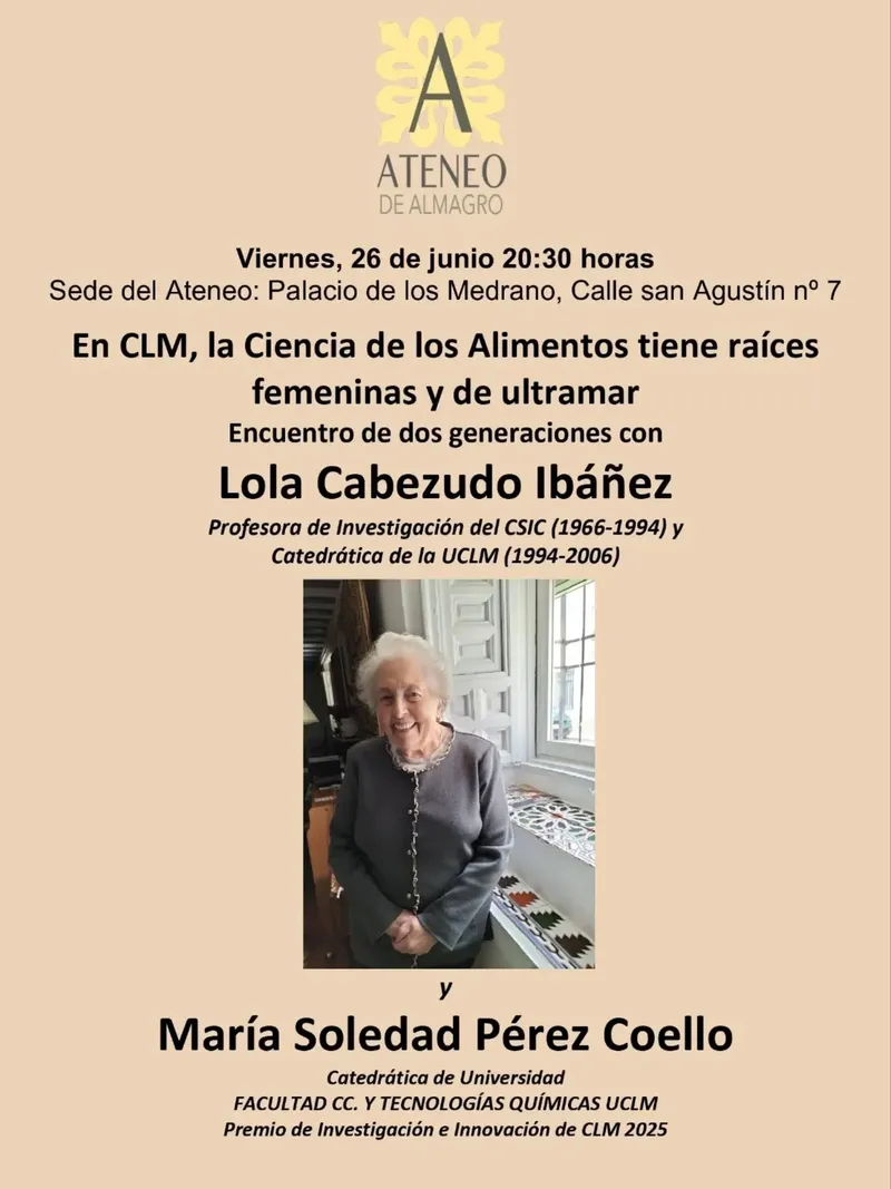 Almagro acoge una conferencia sobre Lola Cabezudo y María Soledad Pérez