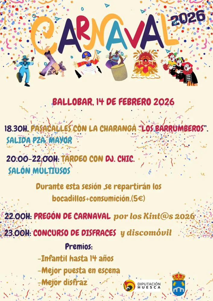 Ballobar anuncia el Carnaval 2026 con fecha y galería de imágenes