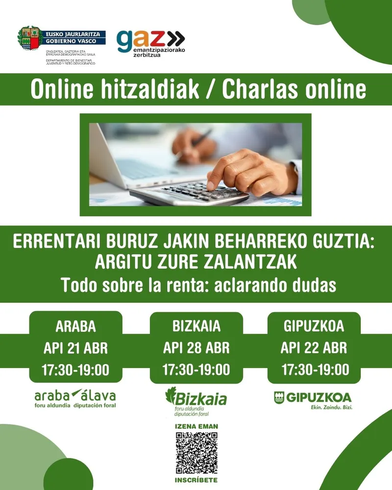 Gipuzkoa organiza una charla online para jóvenes sobre la declaración de la renta