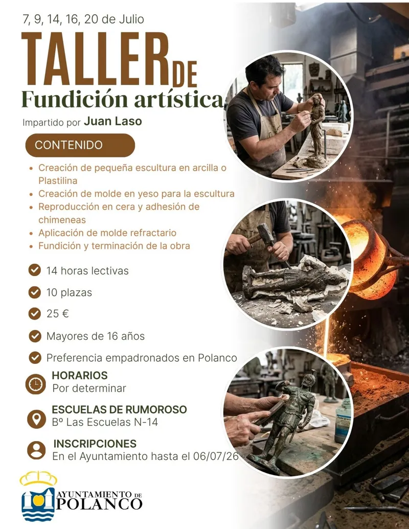 Polanco abre inscripciones para taller de fundición artística en julio