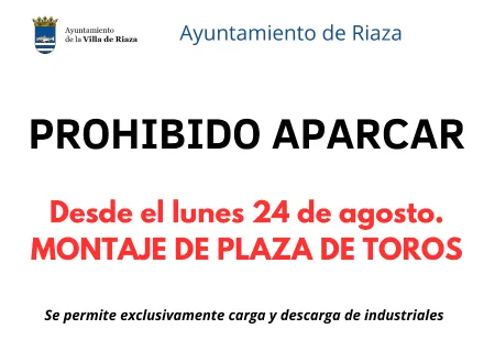 Riaza prohíbe el aparcamiento en la Plaza Mayor por montaje de la plaza de toros