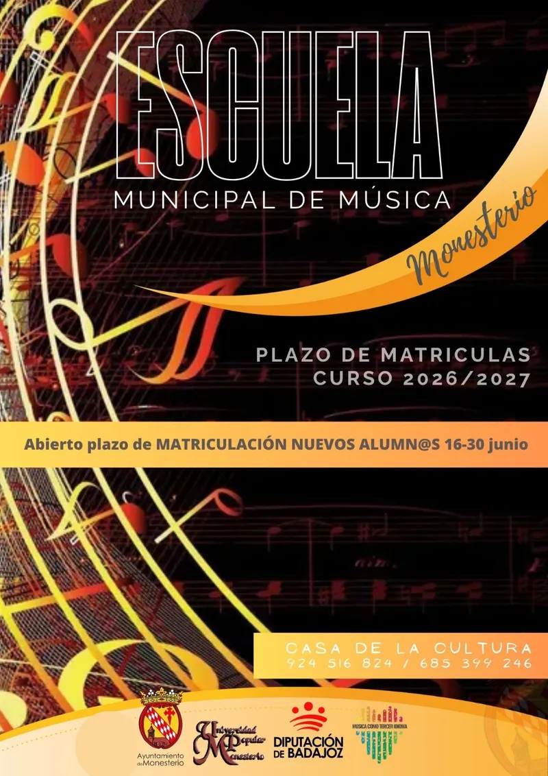 Escuela Municipal de Música de Monesterio abre plazo de matriculación