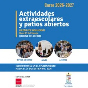 Navalafuente abre inscripciones para actividades extraescolares y patios abiertos