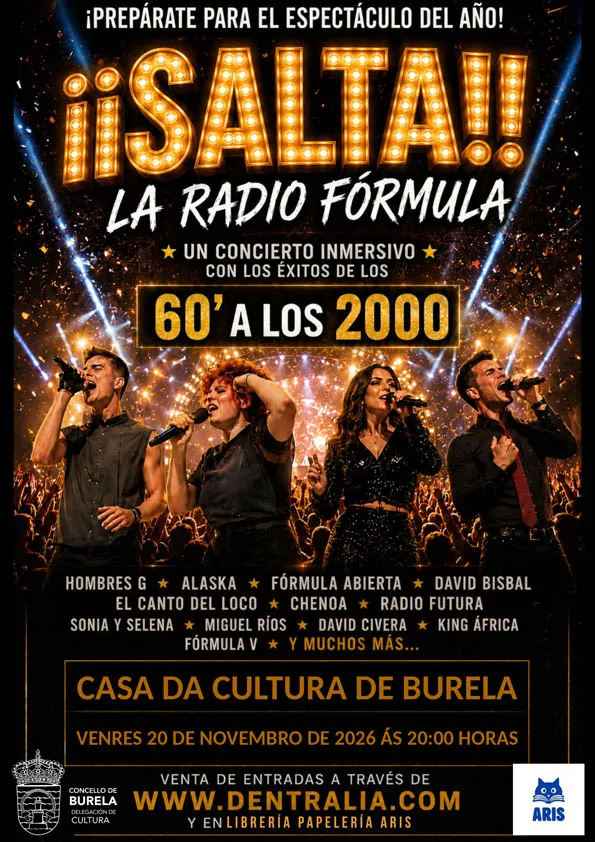 Burela acoge un concierto inmersivo que repasa éxitos musicales de los 60 a los 2000