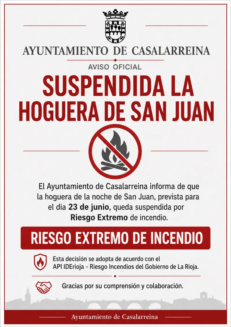 Casalarreina suspende la hoguera de San Juan por motivos de seguridad