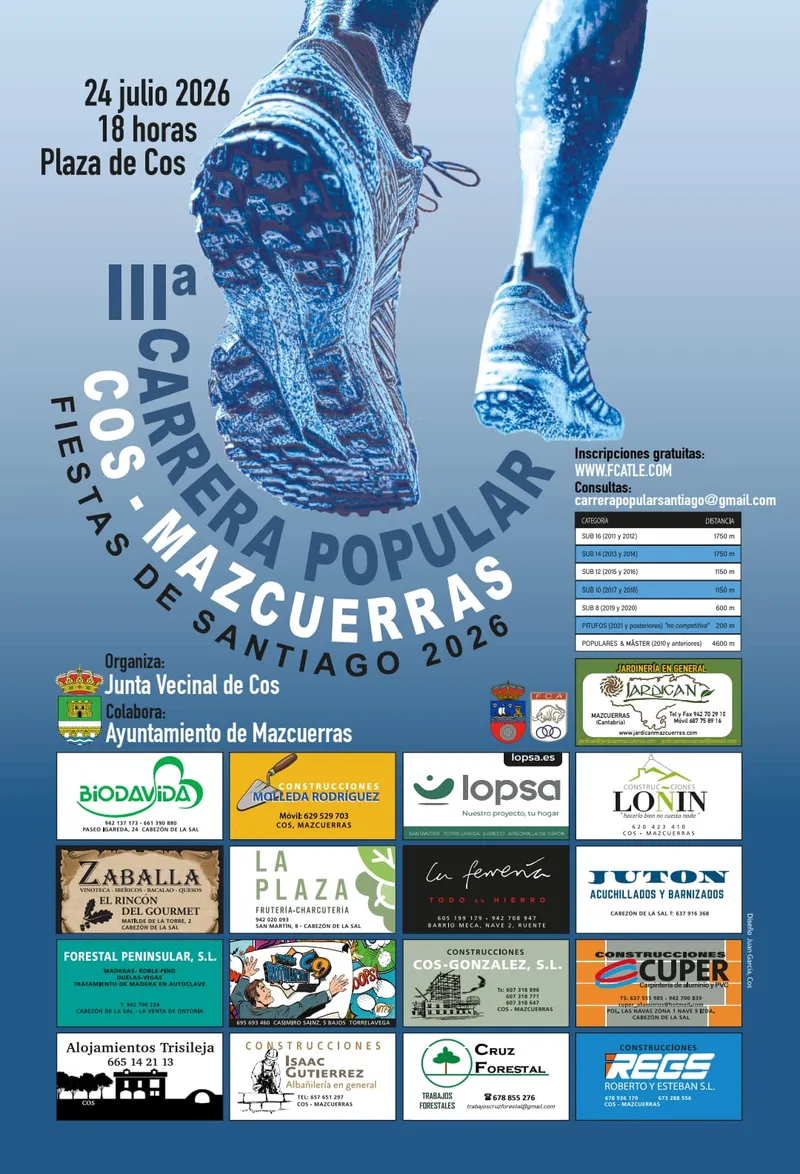 III Carrera Popular 'Fiestas de Santiago' en Cos el 24 de julio