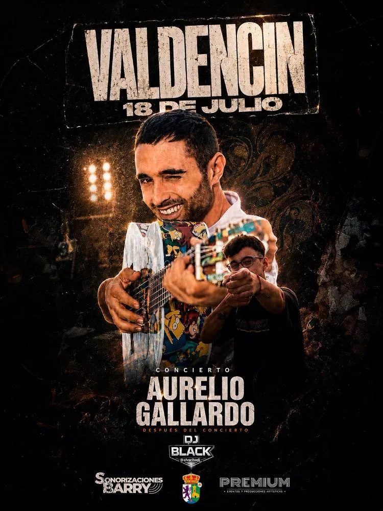 Concierto de Aurelio Gallardo y DJ Black en Valdencín este sábado