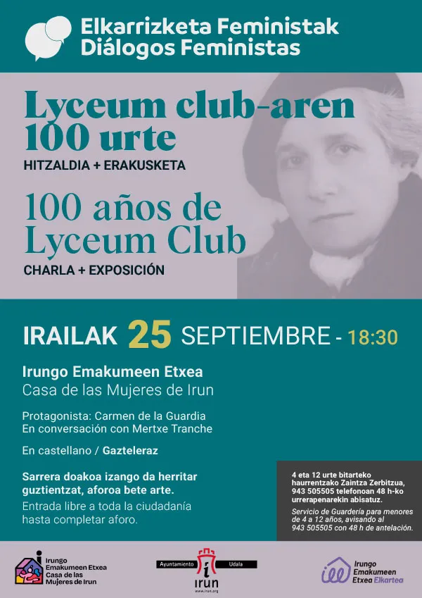 Irun celebra 100 años del Lyceum Club con una charla y exposición sobre mujeres pioneras