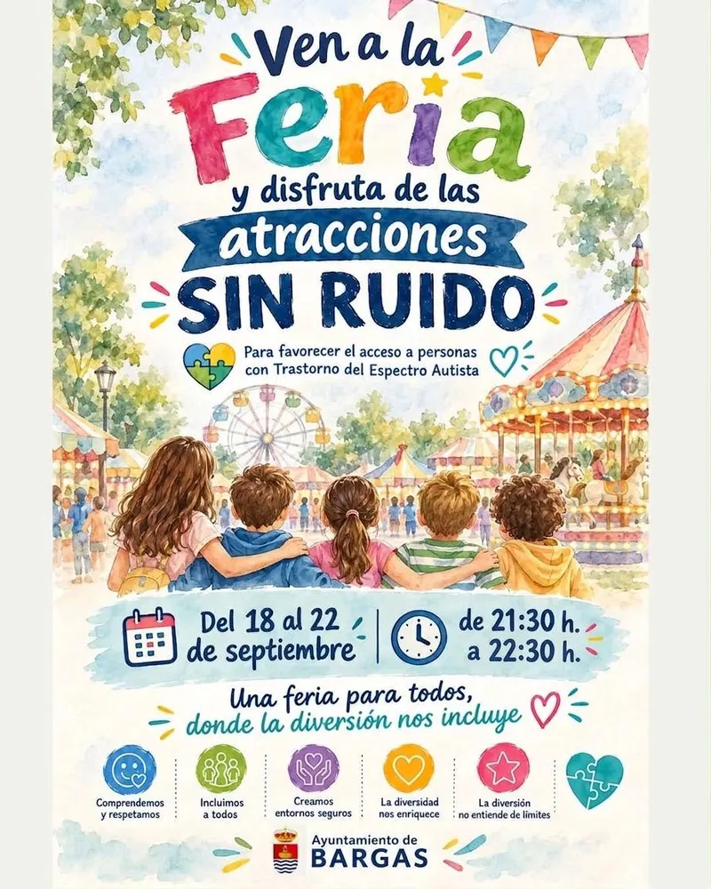 Bargas celebra una feria con atracciones adaptadas para personas con sensibilidad al ruido