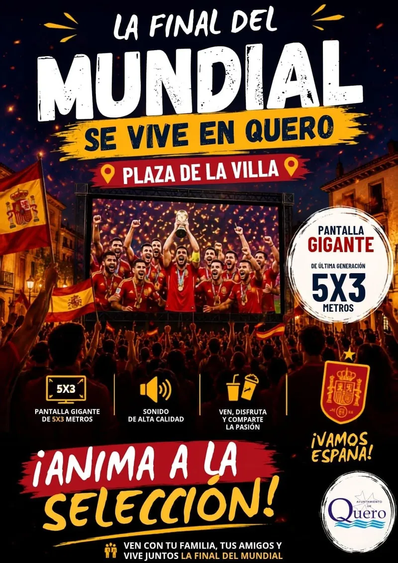 Quero instala pantalla gigante para vivir la final del Mundial de fútbol