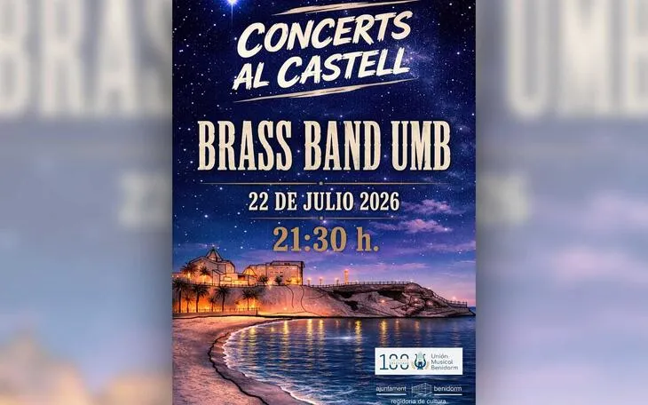 La Brass Band de la Unión Musical de Benidorm actuará gratis en 'Concerts al Castell'