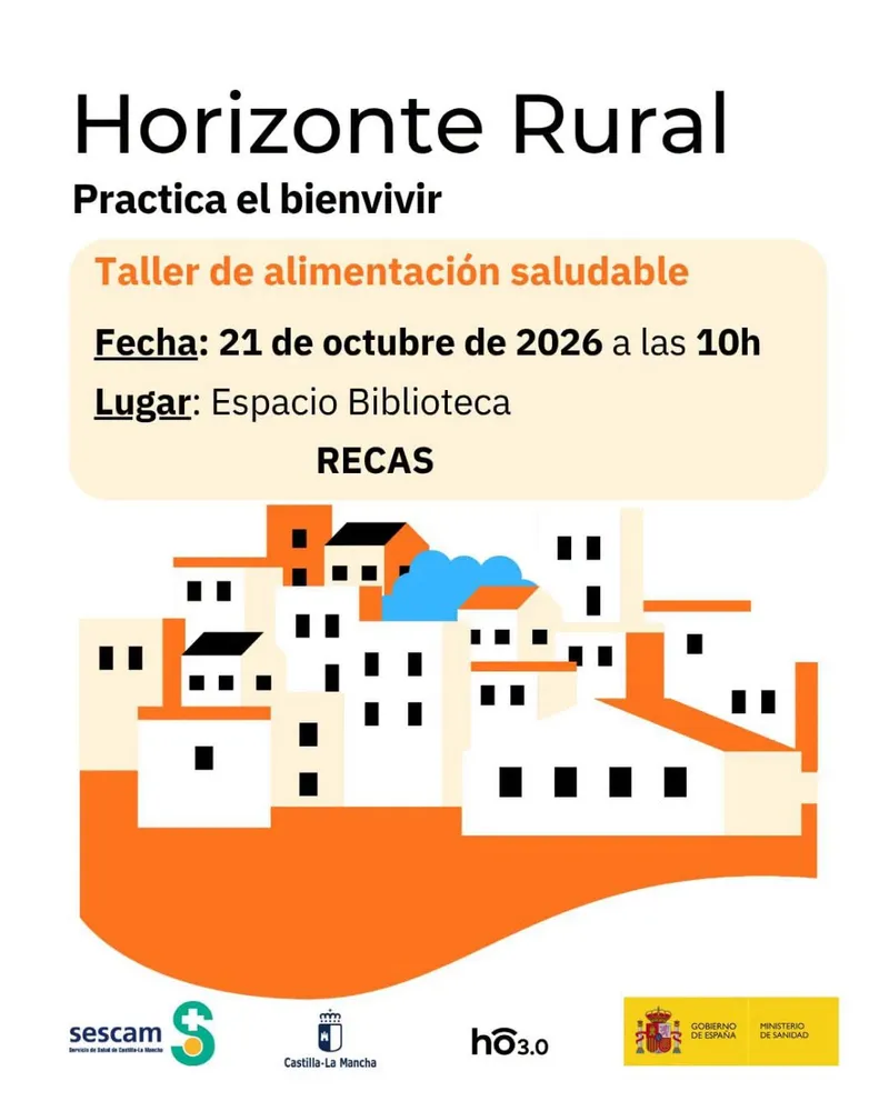 Taller de alimentación saludable en la Biblioteca de Recas el 21 de octubre