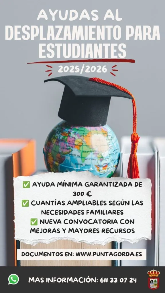 Puntagorda abre el plazo para ayudas al desplazamiento de estudiantes 2025/2026