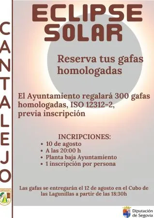 Cantalejo reparte gafas para el eclipse con apoyo de la Diputación de Segovia