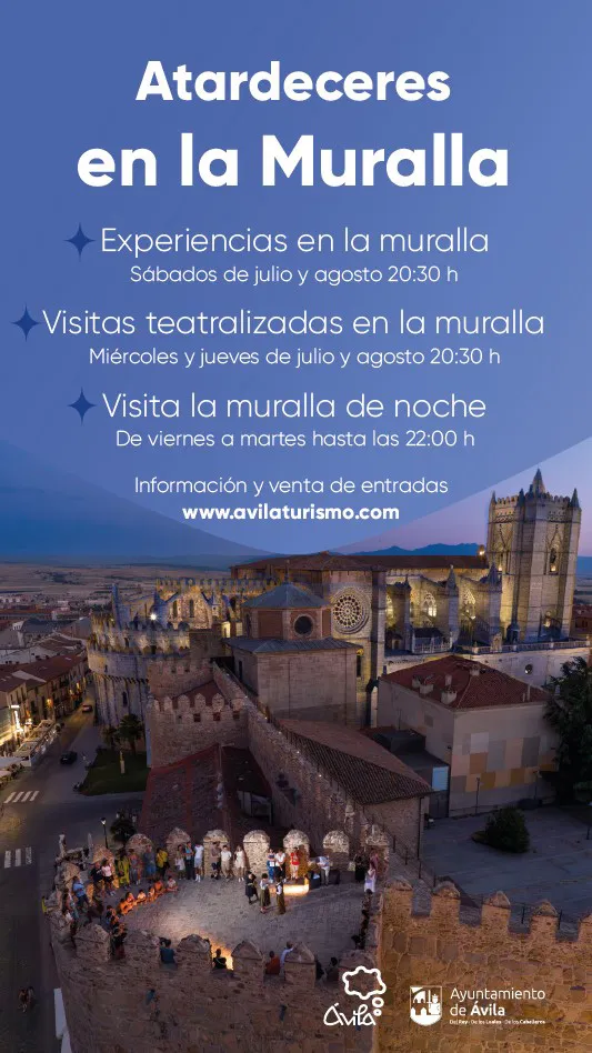 Ávila amplía el horario de la muralla para disfrutar de atardeceres y actividades nocturnas