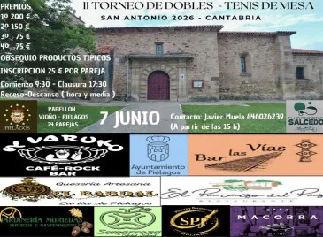 El II Torneo San Antonio de Tenis de Mesa reúne a 48 jugadores en Vioño