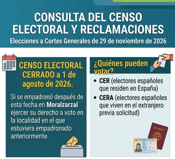 Moralzarzal informa sobre consulta del censo y reclamaciones para las elecciones generales