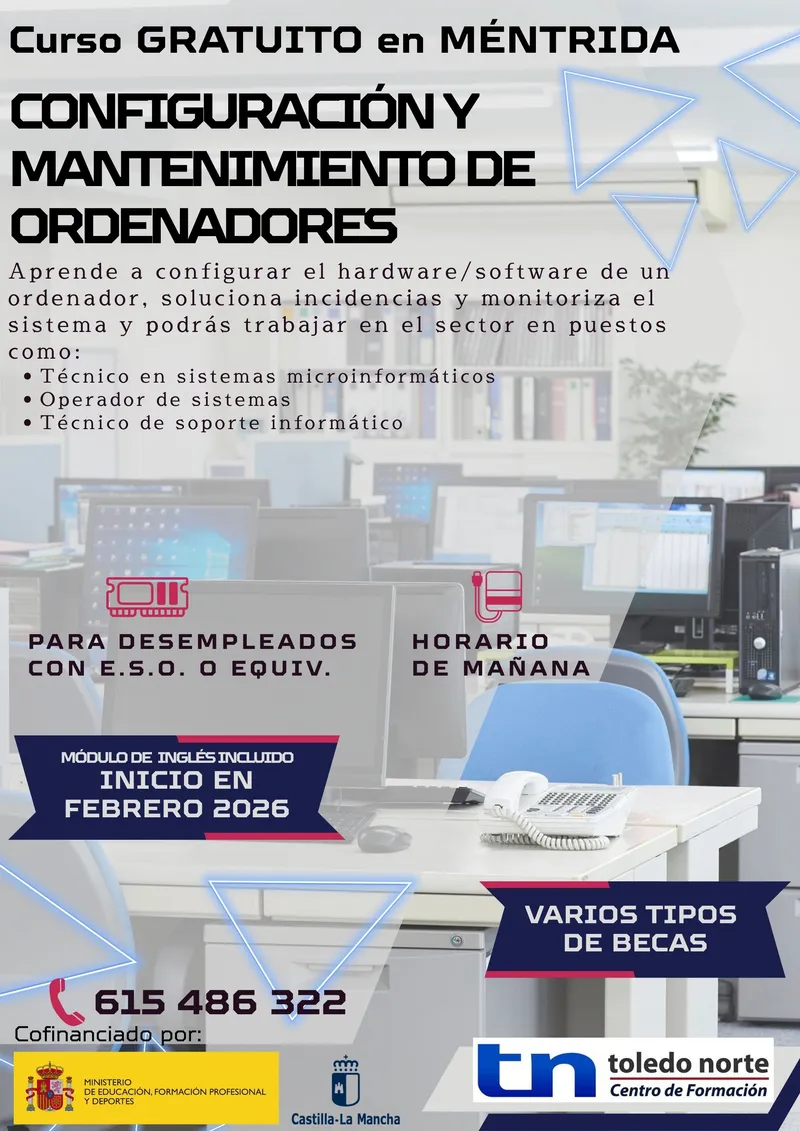 Méntrida ofrece curso gratuito de informática para desempleados