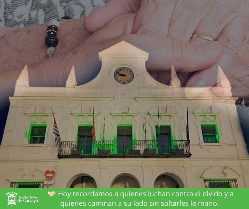 Cartaya se ilumina de verde por el Día Mundial del Alzheimer