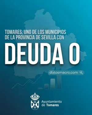 Tomares lidera la provincia de Sevilla con deuda cero y la mayor renta bruta media