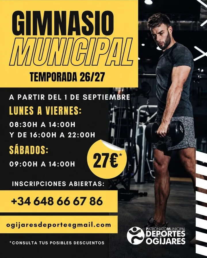 El Gimnasio Municipal de Ogíjares abre sus inscripciones con nuevas clases colectivas