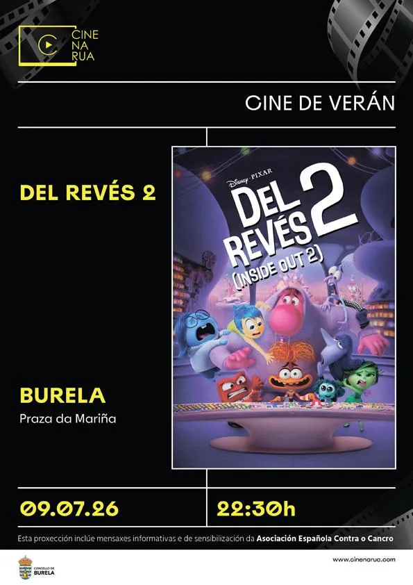 Burela proyecta 'Del Revés 2' en su ciclo de cine de verano