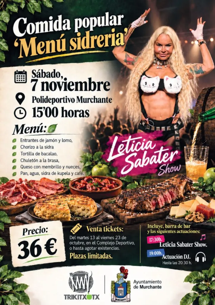 Leticia Sabater protagoniza una jornada festiva en Murchante con comida popular y música