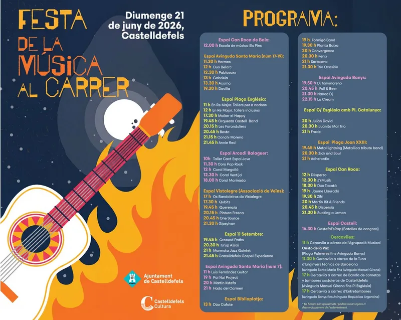 Castelldefels se prepara para la Festa de la Música al Carrer con más de 300 artistas