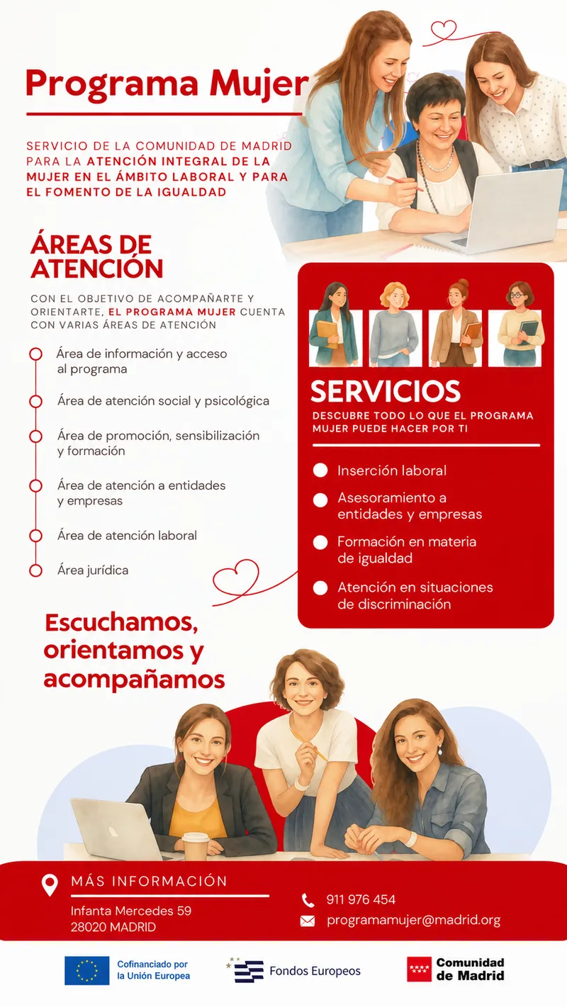 Comunidad de Madrid lanza un programa de apoyo integral para mujeres