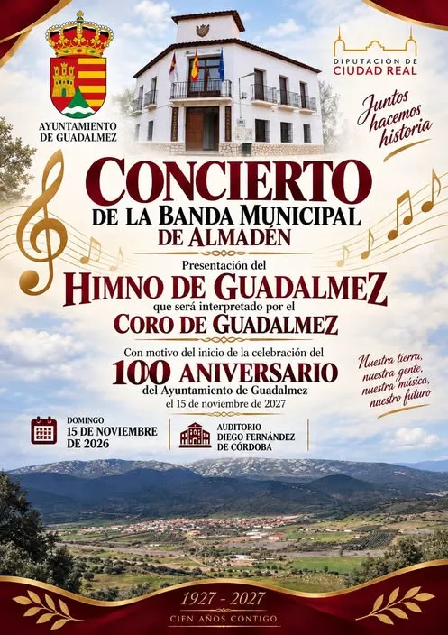 Guadalmez celebra el concierto de la Banda Municipal de Almadén este domingo
