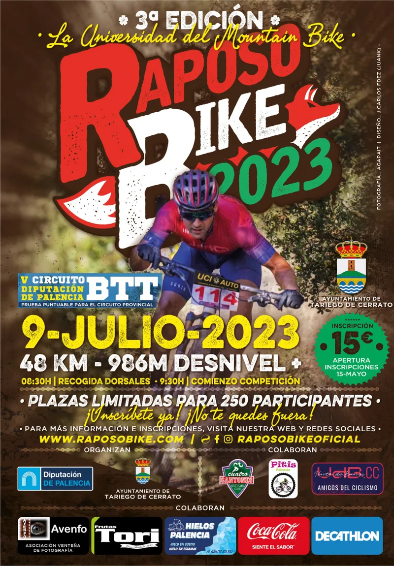 Tariego de Cerrato acoge la 3ª edición de la Raposo Bike el 8 de julio