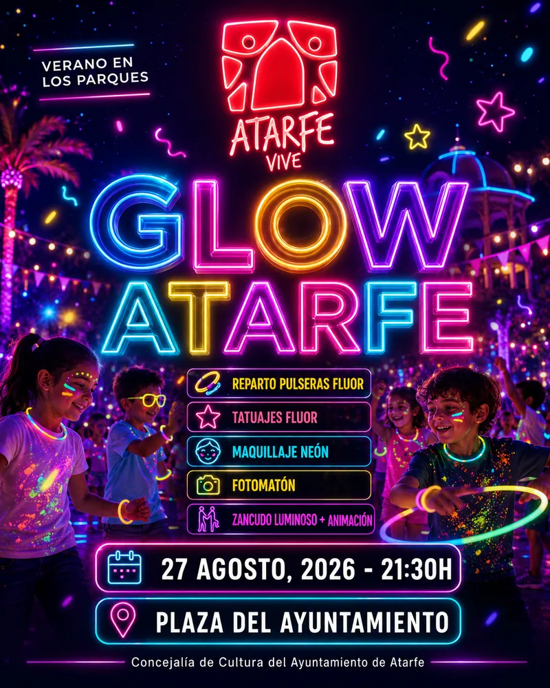 Atarfe se ilumina con la fiesta 'Glow Atarfe' este jueves